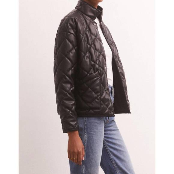 NEW Z SUPPLY heritage faux leather jacket in black - Picture 2 of 6